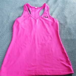 Bright pink fila tank
